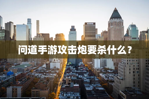 问道手游攻击炮要杀什么？