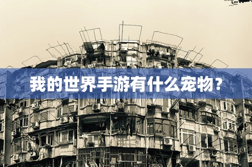 我的世界手游有什么宠物？