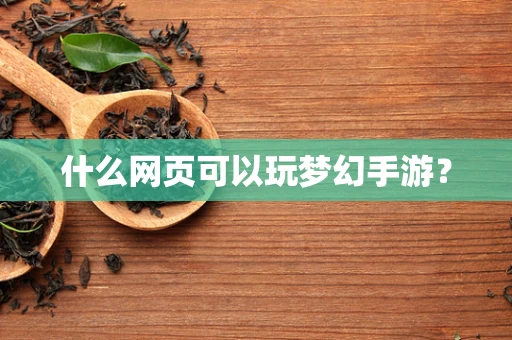 什么网页可以玩梦幻手游？