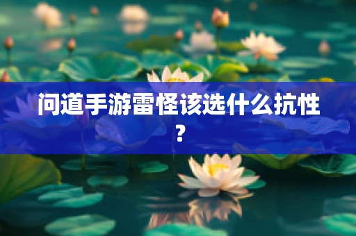 问道手游雷怪该选什么抗性？