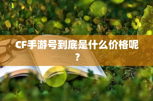 CF手游号到底是什么价格呢？