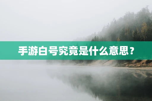 手游白号究竟是什么意思？