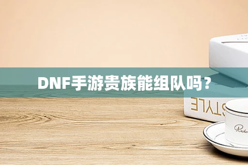 DNF手游贵族能组队吗？