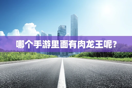 哪个手游里面有肉龙王呢？