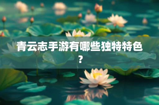 青云志手游有哪些独特特色？