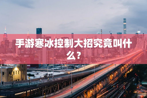 手游寒冰控制大招究竟叫什么？