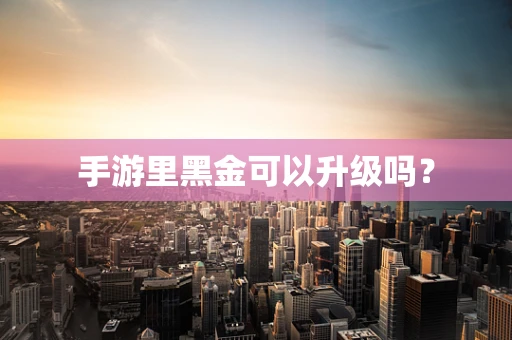 手游里黑金可以升级吗？